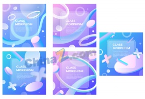 玻璃形态方形炫彩海报